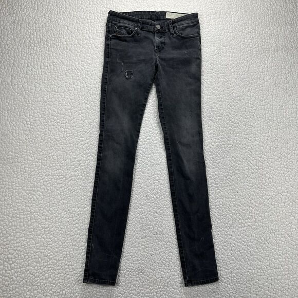 Diesel Skinzee Low Jeans Womens 26 (Actual 26x31) Distressed Stretch Grunge Punk - Picture 2 of 13
